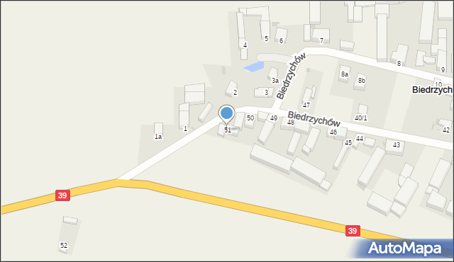 Biedrzychów, Biedrzychów, 51, mapa Biedrzychów