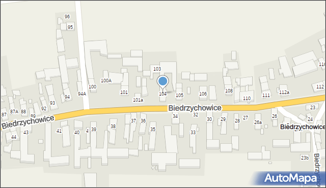 Biedrzychowice, Biedrzychowice, 104, mapa Biedrzychowice