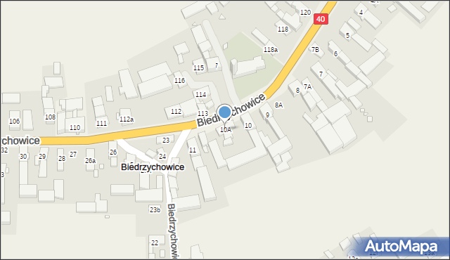 Biedrzychowice, Biedrzychowice, 10A, mapa Biedrzychowice