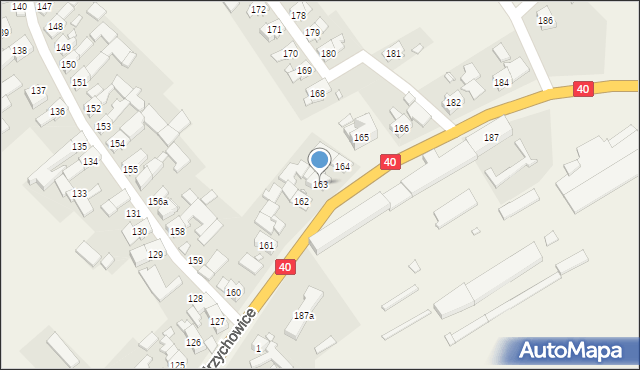 Biedrzychowice, Biedrzychowice, 163, mapa Biedrzychowice