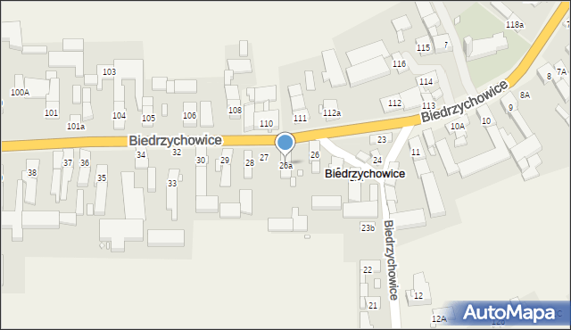 Biedrzychowice, Biedrzychowice, 26a, mapa Biedrzychowice