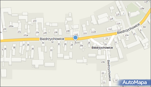 Biedrzychowice, Biedrzychowice, 27, mapa Biedrzychowice