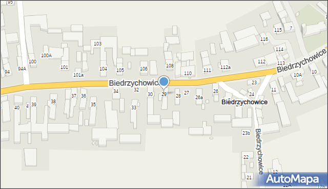 Biedrzychowice, Biedrzychowice, 29, mapa Biedrzychowice