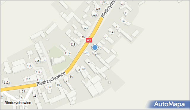 Biedrzychowice, Biedrzychowice, 6, mapa Biedrzychowice
