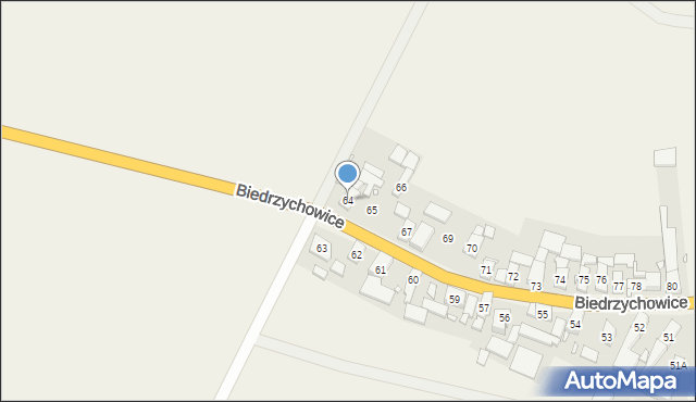 Biedrzychowice, Biedrzychowice, 64, mapa Biedrzychowice