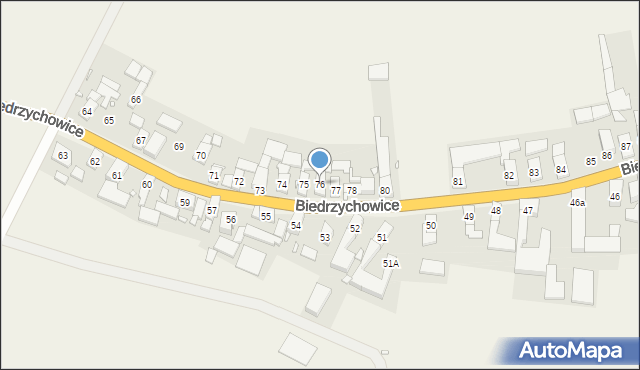 Biedrzychowice, Biedrzychowice, 76, mapa Biedrzychowice