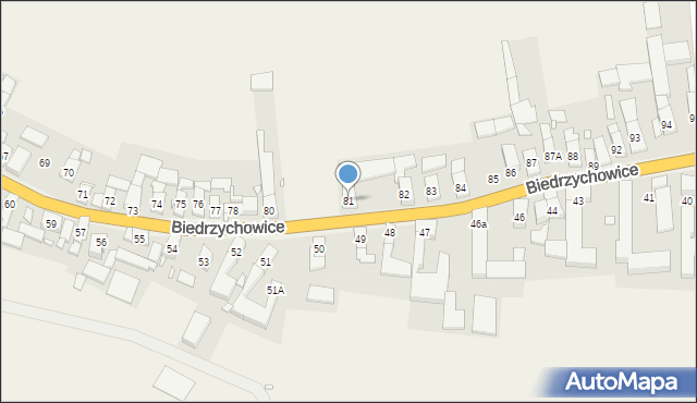 Biedrzychowice, Biedrzychowice, 81, mapa Biedrzychowice