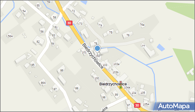 Biedrzychowice, Biedrzychowice, 102, mapa Biedrzychowice