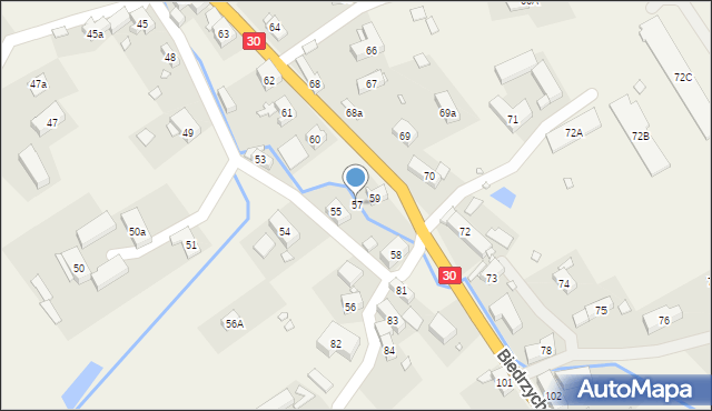 Biedrzychowice, Biedrzychowice, 57, mapa Biedrzychowice