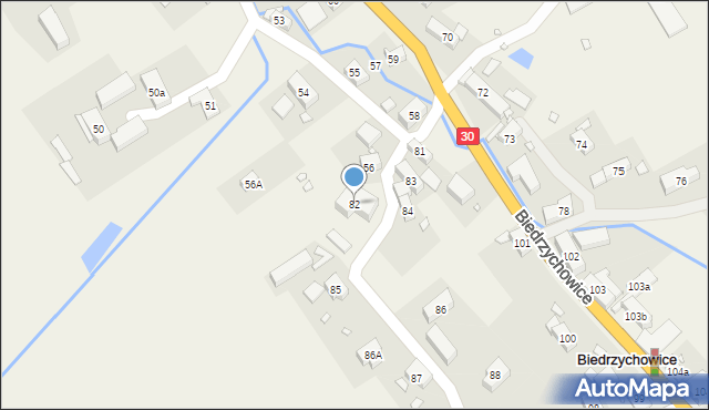 Biedrzychowice, Biedrzychowice, 82, mapa Biedrzychowice