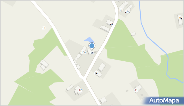 Biedrzychowice Dolne, Biedrzychowice Dolne, 15, mapa Biedrzychowice Dolne