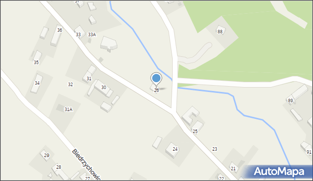 Biedrzychowice Dolne, Biedrzychowice Dolne, 26, mapa Biedrzychowice Dolne