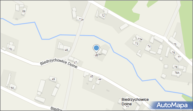 Biedrzychowice Dolne, Biedrzychowice Dolne, 46, mapa Biedrzychowice Dolne