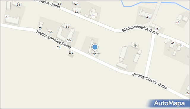 Biedrzychowice Dolne, Biedrzychowice Dolne, 50, mapa Biedrzychowice Dolne