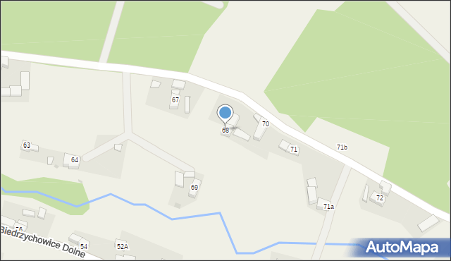 Biedrzychowice Dolne, Biedrzychowice Dolne, 68, mapa Biedrzychowice Dolne