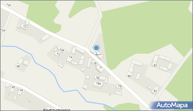 Biedrzychowice Dolne, Biedrzychowice Dolne, 75, mapa Biedrzychowice Dolne