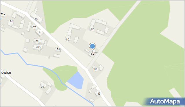 Biedrzychowice Dolne, Biedrzychowice Dolne, 81, mapa Biedrzychowice Dolne
