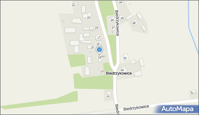 Biedrzykowice, Biedrzykowice, 14, mapa Biedrzykowice