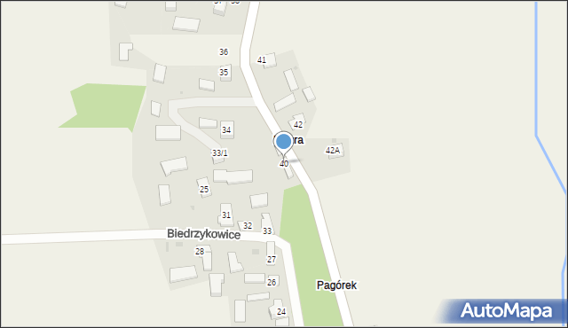 Biedrzykowice, Biedrzykowice, 40, mapa Biedrzykowice