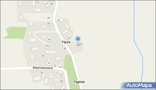 Biedrzykowice, Biedrzykowice, 42A, mapa Biedrzykowice
