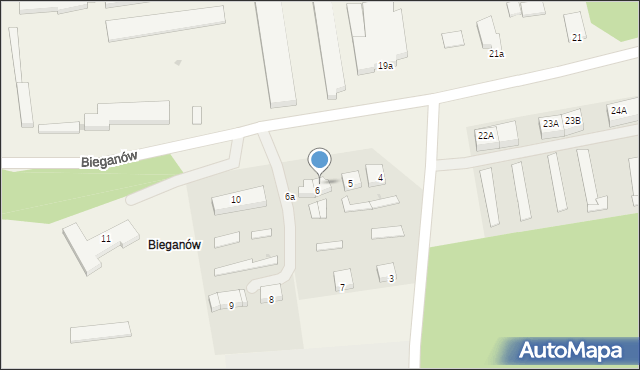 Bieganów, Bieganów, 6/1, mapa Bieganów