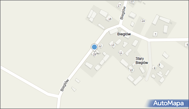 Bieglów, Bieglów, 14, mapa Bieglów