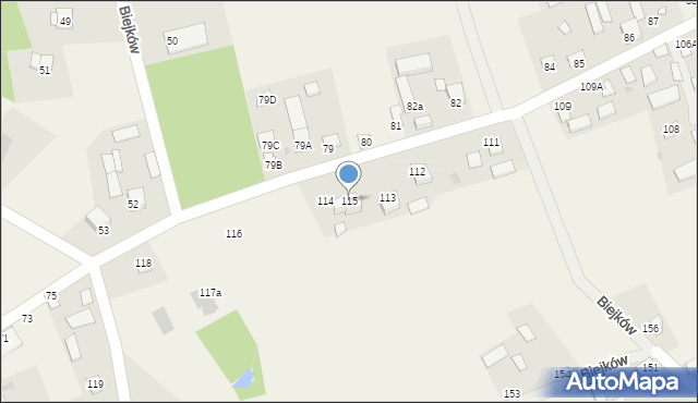 Biejków, Biejków, 115, mapa Biejków