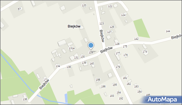 Biejków, Biejków, 129, mapa Biejków