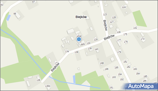 Biejków, Biejków, 132, mapa Biejków