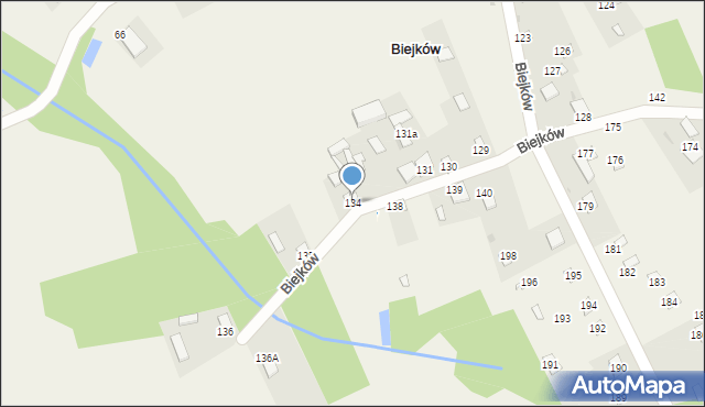 Biejków, Biejków, 134, mapa Biejków