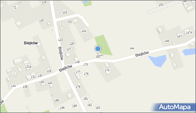 Biejków, Biejków, 142, mapa Biejków