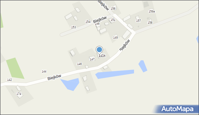 Biejków, Biejków, 150, mapa Biejków