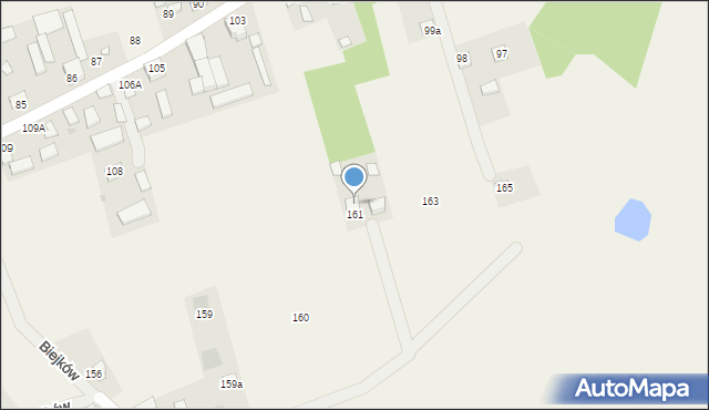 Biejków, Biejków, 161a, mapa Biejków