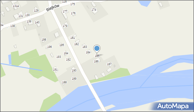 Biejków, Biejków, 185, mapa Biejków