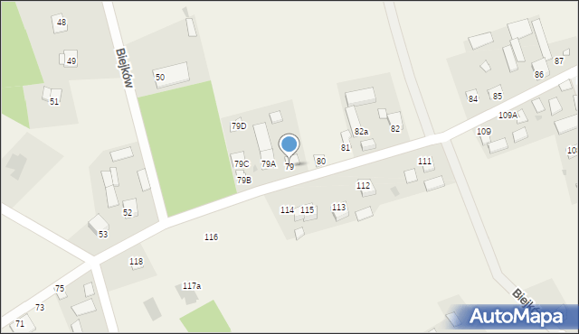 Biejków, Biejków, 79, mapa Biejków