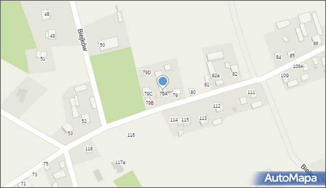 Biejków, Biejków, 79A, mapa Biejków
