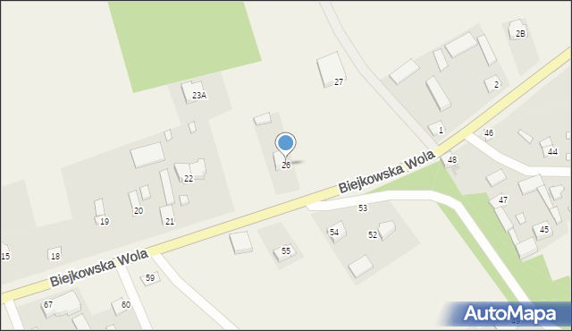 Biejkowska Wola, Biejkowska Wola, 26, mapa Biejkowska Wola