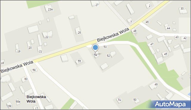 Biejkowska Wola, Biejkowska Wola, 54, mapa Biejkowska Wola