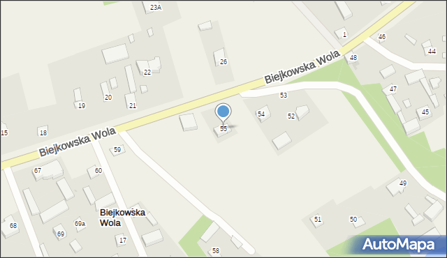 Biejkowska Wola, Biejkowska Wola, 55, mapa Biejkowska Wola