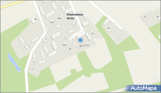 Biejkowska Wola, Biejkowska Wola, 64, mapa Biejkowska Wola