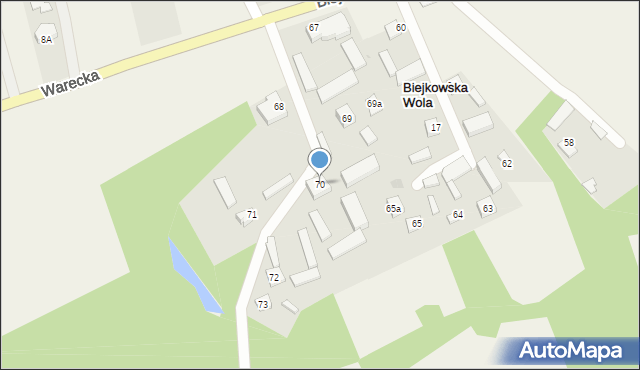 Biejkowska Wola, Biejkowska Wola, 70, mapa Biejkowska Wola