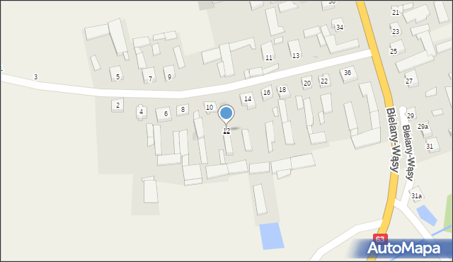 Bielany-Wąsy, Bielany-Wąsy, 12, mapa Bielany-Wąsy