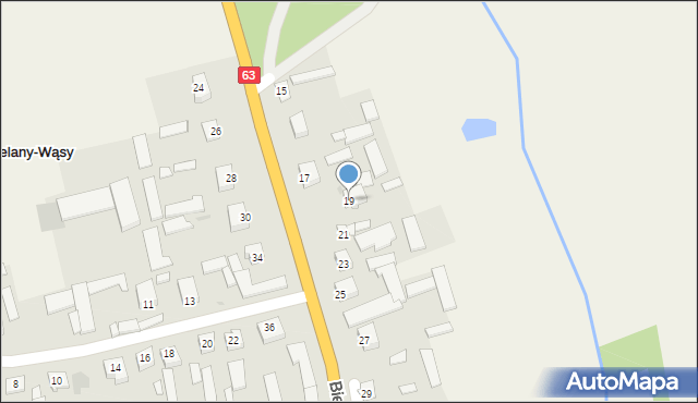 Bielany-Wąsy, Bielany-Wąsy, 19, mapa Bielany-Wąsy