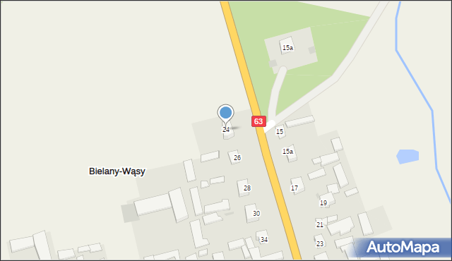 Bielany-Wąsy, Bielany-Wąsy, 24, mapa Bielany-Wąsy