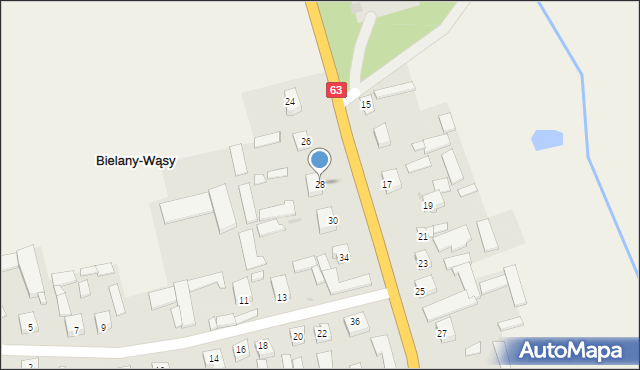 Bielany-Wąsy, Bielany-Wąsy, 28, mapa Bielany-Wąsy