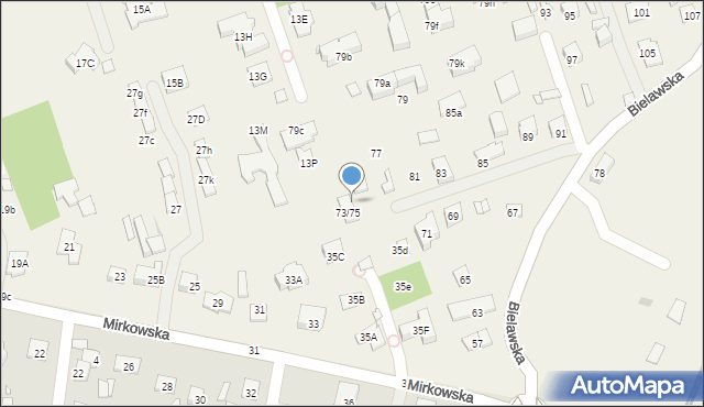 Bielawa, Bielawska, 75, mapa Bielawa