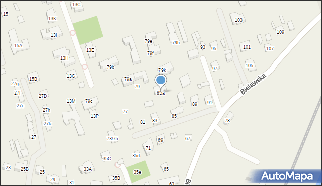 Bielawa, Bielawska, 85a, mapa Bielawa