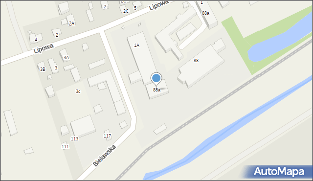 Bielawa, Bielawska, 88a, mapa Bielawa