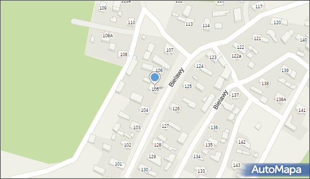 Bielawy, Bielawy, 105, mapa Bielawy