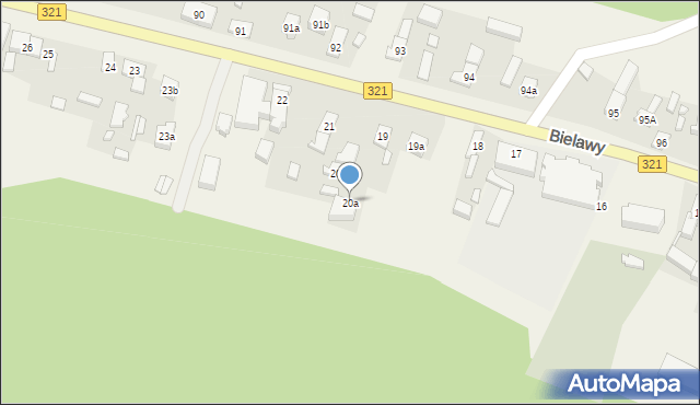 Bielawy, Bielawy, 20a, mapa Bielawy